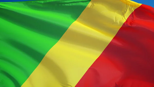 刚果共和国国旗, 与剪裁路径α通道透明度隔离 — 图库照片