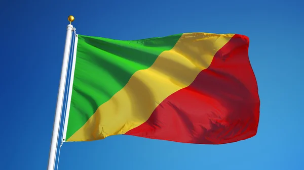 Bandeira da República do Congo, isolada com transparência do canal alfa da via de recorte — Fotografia de Stock