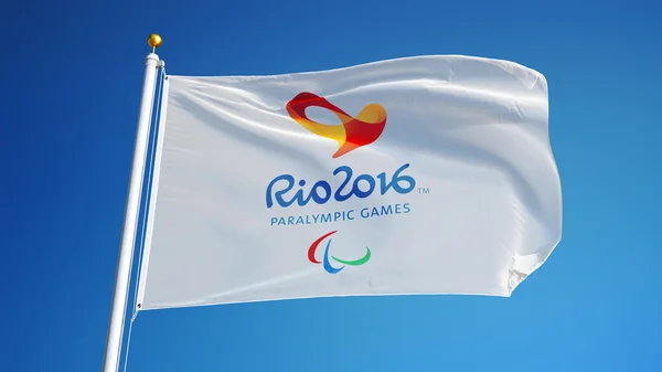 Rio 2016 bandiera giochi paraolimpici, con percorso di ritaglio canale alfa — Foto Stock