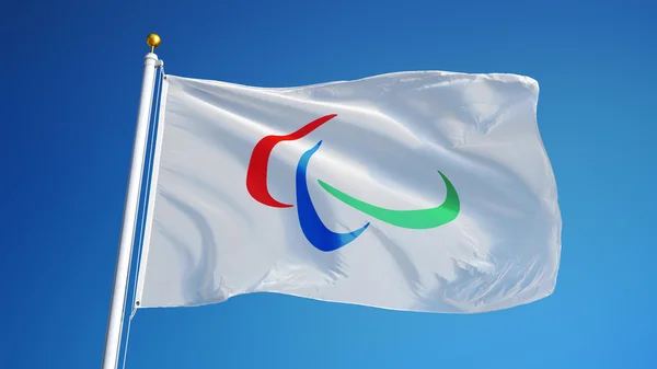 Bendera permainan Paralimpiade Rio 2016, dengan jalur kliping kanal alfa — Stok Foto