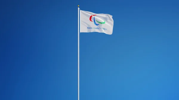 Rio 2016 drapeau des jeux paralympiques, avec voie de coupure canal alpha — Photo