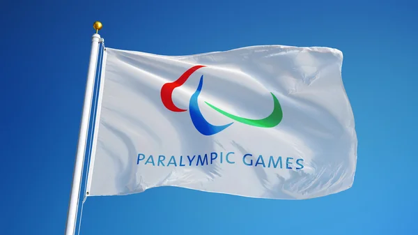 Rio 2016 Bandeira de jogos paralímpicos, com canal alfa de caminho de recorte — Fotografia de Stock