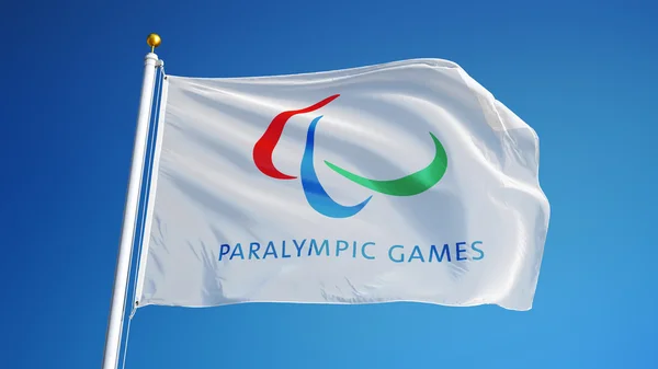 Rio 2016 Paralympialaiset pelit lippu, jossa leikkauspolku alfa kanava — kuvapankkivalokuva