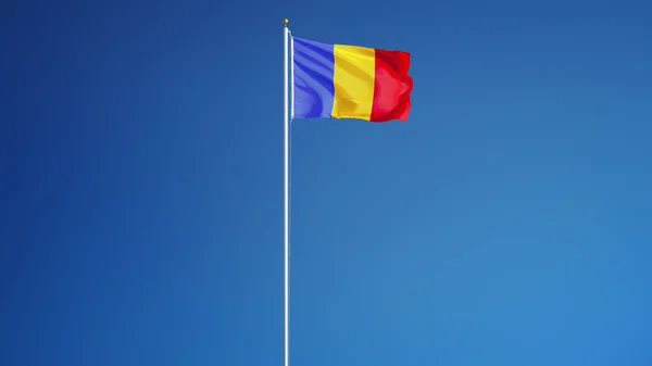 Bandera de Rumanía, aislada con ruta de recorte transparencia del canal alfa —  Fotos de Stock