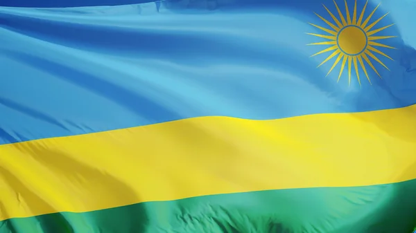 Bandeira de Ruanda, isolada com transparência de canal alfa de caminho de recorte — Fotografia de Stock
