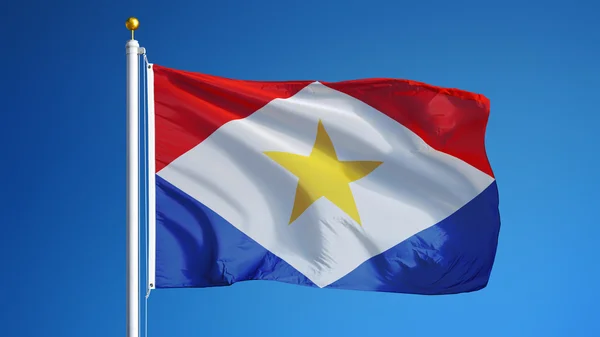 Saba vlag, geïsoleerd met uitknippad alfakanaal transparantie — Stockfoto