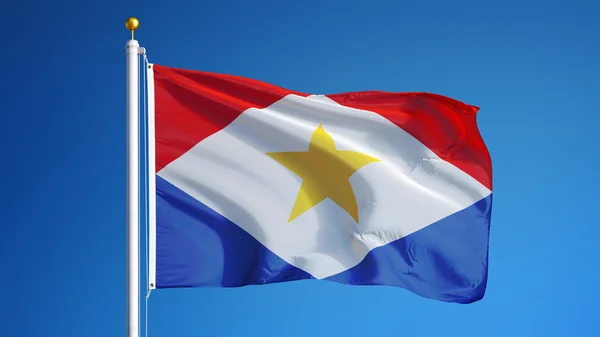 Saba vlag, geïsoleerd met uitknippad alfakanaal transparantie — Stockfoto