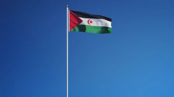 Bandeira da República Democrática Árabe do Sarauí, isolada com transparência de canal alfa de caminho de recorte — Fotografia de Stock