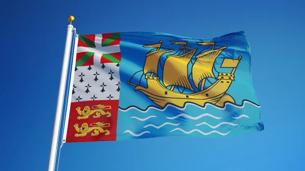 Vlag van Saint Pierre en Miquelon, geïsoleerd met knippen pad alfakanaal transparantie — Stockfoto