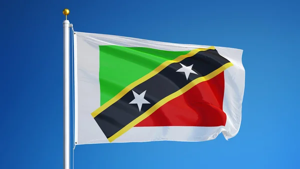 Saint Kitts and Nevis flag, isolated with clipping path alpha channel transparency — Stock Photo, Image