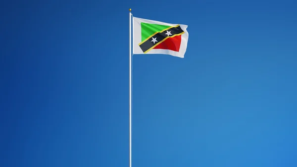 Saint Kitts és Nevis zászló, elszigetelt és nyírás kerti ösvény alfa-csatornát az átláthatóság — Stock Fotó