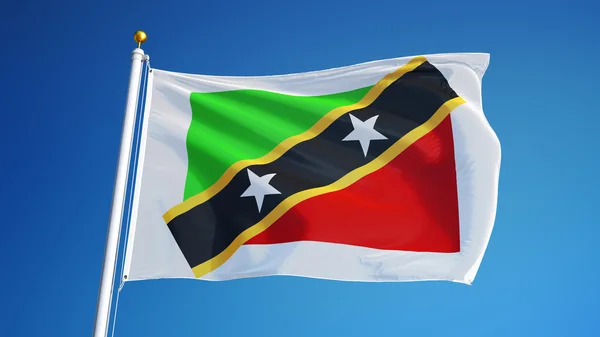 Saint Kitts and Nevis flag, isolated with clipping path alpha channel transparency — Stock Photo, Image