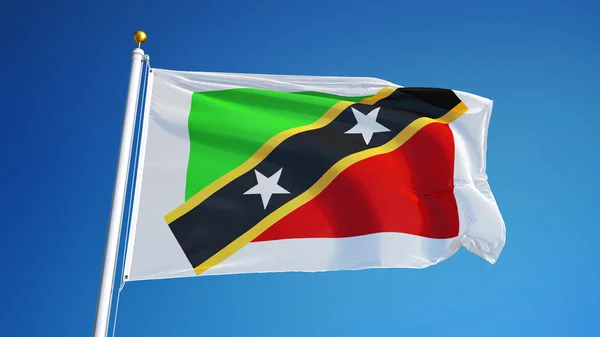 Saint Kitts and Nevis flag, isolated with clipping path alpha channel transparency — Stock Photo, Image