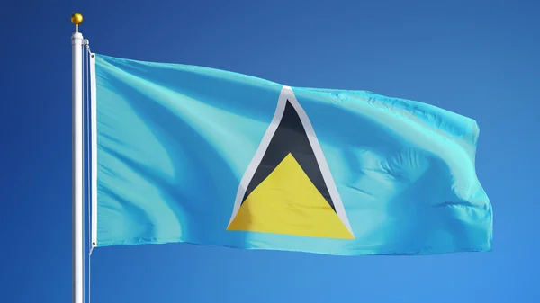 Saint Lucia flaga, na białym tle z clipping path kanał alfa przezroczystości — Zdjęcie stockowe