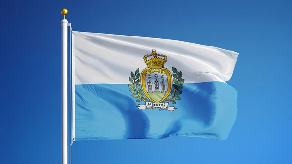 San Marino flag, isolated with clipping path alpha channel transparency — Stock Photo, Image