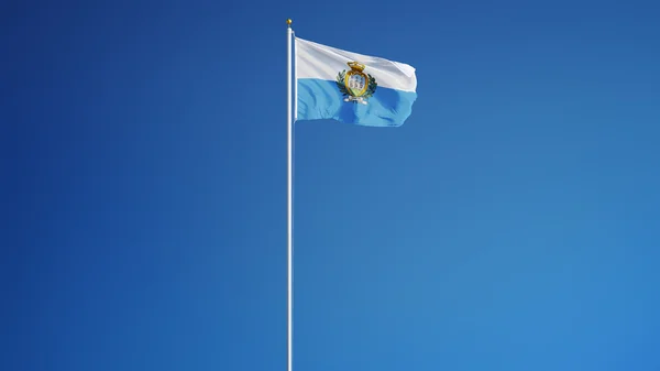 Bandera de San Marino, aislada con transparencia del canal alfa de la ruta de recorte — Foto de Stock