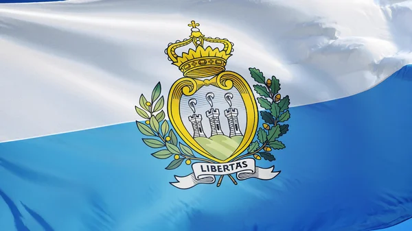 Bandera de San Marino, aislada con transparencia del canal alfa de la ruta de recorte — Foto de Stock