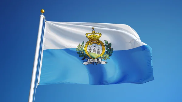 Bandiera San Marino, isolata con percorso di ritaglio trasparenza canale alfa — Foto Stock