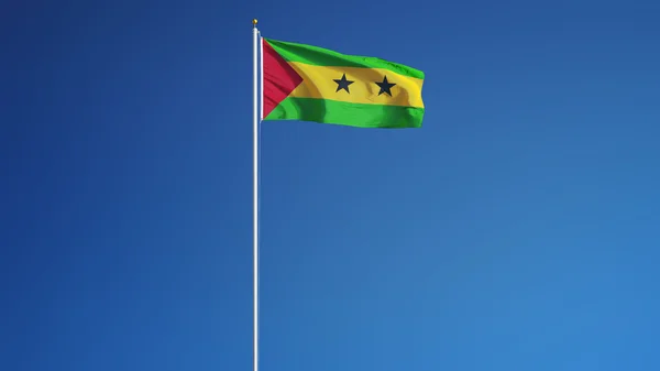 Sao Tome and Principe flag, isolated with clipping path alpha channel transparency — Stock Photo, Image