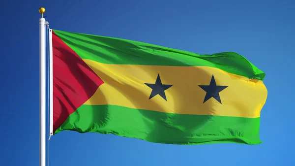 Bandera Santo Tomé y Príncipe, aislada con transparencia de canal alfa de ruta de recorte —  Fotos de Stock