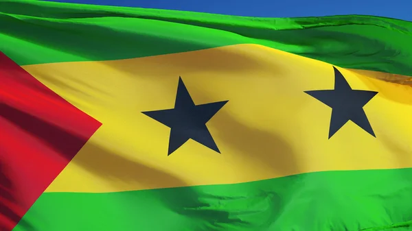 Vlag van Sao Tomé en Principe, geïsoleerd met knippen pad alfakanaal transparantie — Stockfoto