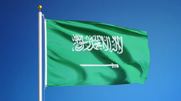 Флаг Саудовской Аравии, изолированный с обрезкой пути альфа-канал прозрачности — стоковое фото