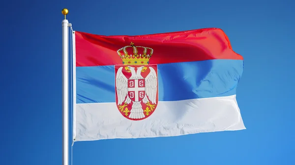 Bandeira da Sérvia, isolada com transparência de canal alfa de caminho de recorte — Fotografia de Stock