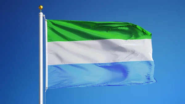 Sierra Leones flagga, isolerad med clipping path alfakanal genomskinlighet — Stockfoto