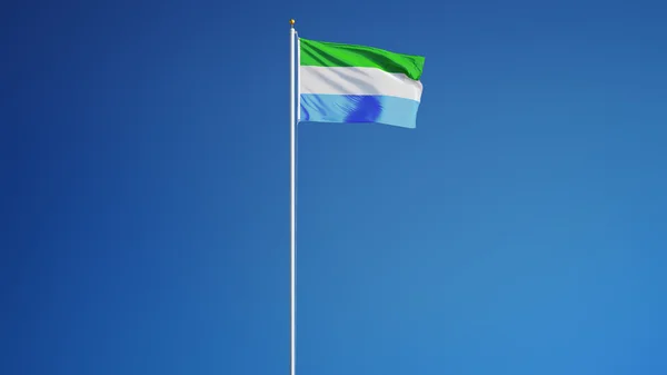 Sierra Leones flagga, isolerad med clipping path alfakanal genomskinlighet — Stockfoto