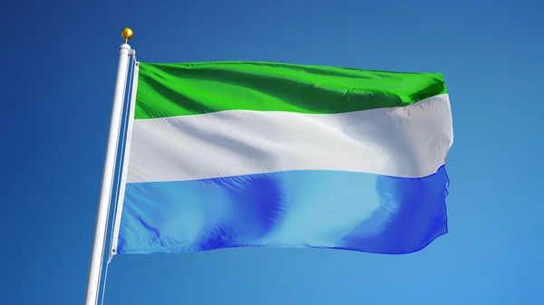 Σημαία της Σιέρα Λεόνε, απομονωμένη με απόκομμα διαδρομή κανάλι άλφα διαφάνεια — Φωτογραφία Αρχείου