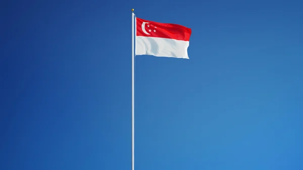 Singapore flagga, isolerad med clipping path alfakanal genomskinlighet — Stockfoto