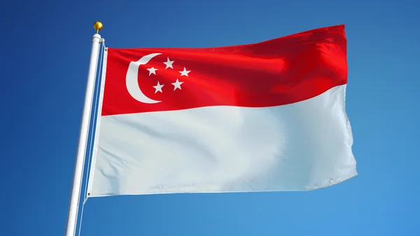 Singapur bayrağı, yol alfa kanalı saydamlık kırpma ile izole