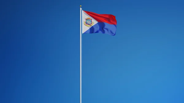 Sint Maarten flag, isolated with clipping path alpha channel transparency — Stock Photo, Image