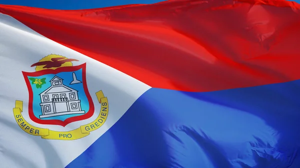 Bandera Sint Maarten, aislada con transparencia de canal alfa de ruta de recorte — Foto de Stock