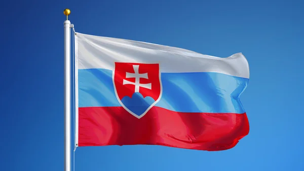 Slowakische Flagge, isoliert mit Clipping Path Alpha Channel Transparenz — Stockfoto