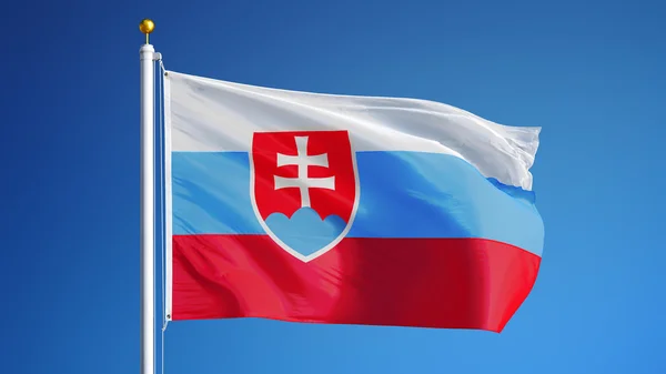 Flaga Słowacji, na białym tle z clipping path kanał alfa przezroczystości — Zdjęcie stockowe
