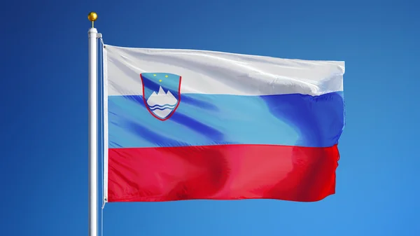 Vlag van Slovenië, geïsoleerd met knippen pad alfakanaal transparantie — Stockfoto