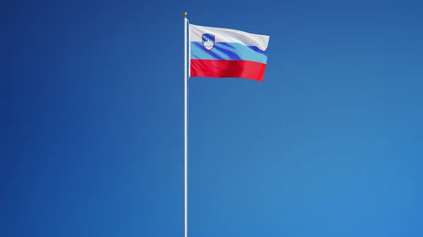 Bandera de Eslovenia, aislada con ruta de recorte transparencia del canal alfa — Foto de Stock