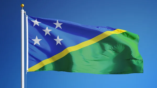 Νήσοι Σολομώντος σημαία, απομονωμένη με απόκομμα διαδρομή κανάλι άλφα διαφάνεια — Φωτογραφία Αρχείου