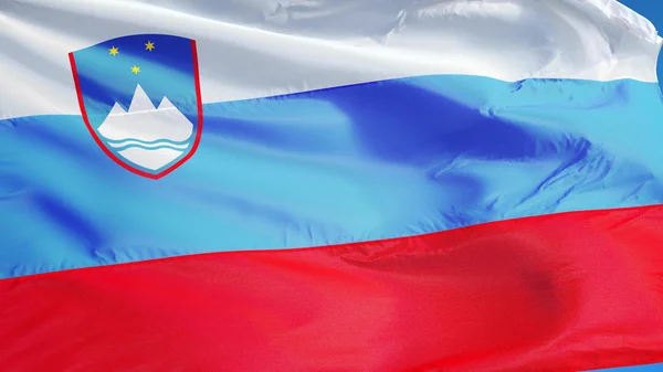 Slovenya bayrağı, yol alfa kanalı saydamlık kırpma ile izole — Stok fotoğraf