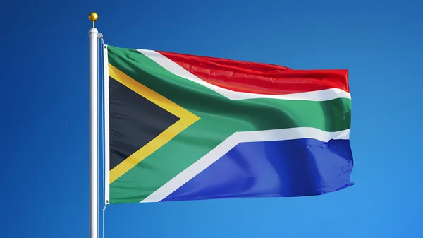 Bandiera Sud Africa, isolata con percorso di ritaglio trasparenza canale alfa — Foto Stock