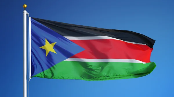 Bandeira do Sudão do Sul, isolada com transparência do canal alfa do caminho de recorte — Fotografia de Stock