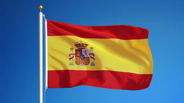 Bandera de España, aislada con ruta de recorte alfa canal de transparencia — Foto de Stock