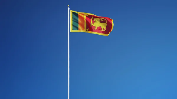 Sri Lanka bayrağı, yol alfa kanalı saydamlık kırpma ile izole — Stok fotoğraf