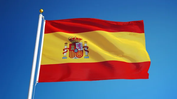 Флаг Испании, изолированный с обрезкой пути альфа-канал прозрачности — стоковое фото