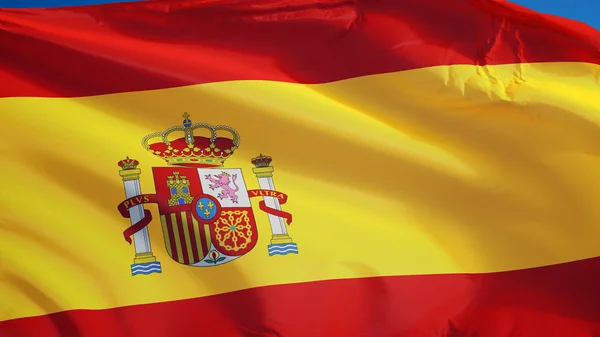 Bandeira Espanha, isolada com transparência de canal alfa de caminho de recorte — Fotografia de Stock