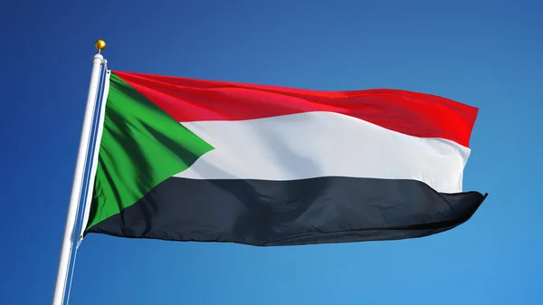 Bandeira do Sudão, isolada com transparência do canal alfa do caminho de recorte — Fotografia de Stock
