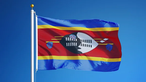 Vlag van Swaziland, geïsoleerd met knippen pad alfakanaal transparantie — Stockfoto