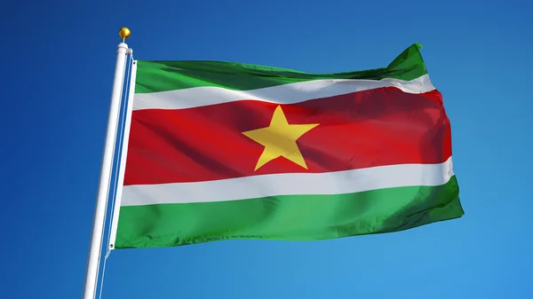 Прапор Суринаму, ізольовані з відсікання шлях альфа-каналом прозорості — стокове фото
