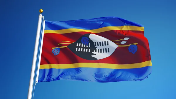 Bandeira da Suazilândia, isolada com transparência do canal alfa do caminho de recorte — Fotografia de Stock